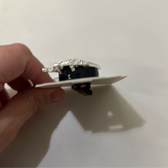 Clip-on ID Key Holder Iced Coffee Bitter Sweet Logo Brown Silver Charm Reel - Picture 3 of 6